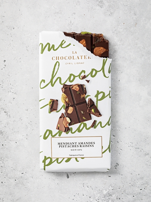 Dark Chocolate Mendiant Tablet | La Patisserie Cyril Lignac