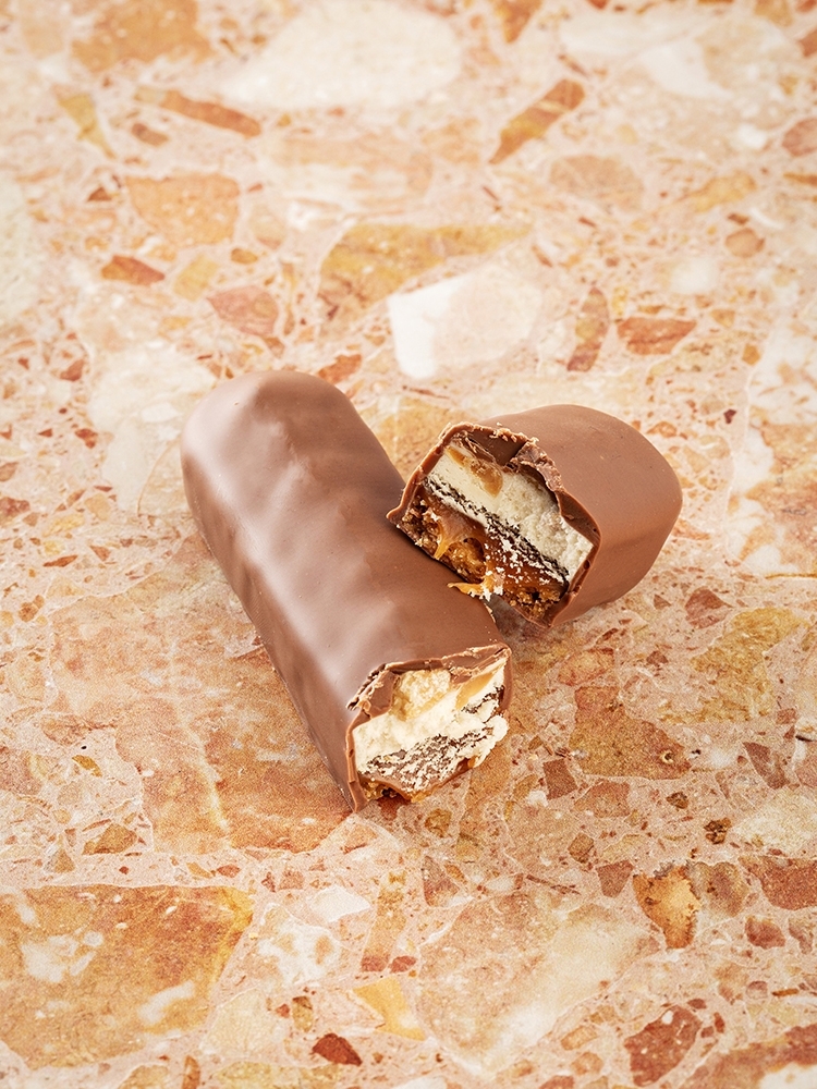 Barre Chocolatée Caramel Nougat Cacahuètes La Patisserie Cyril Lignac